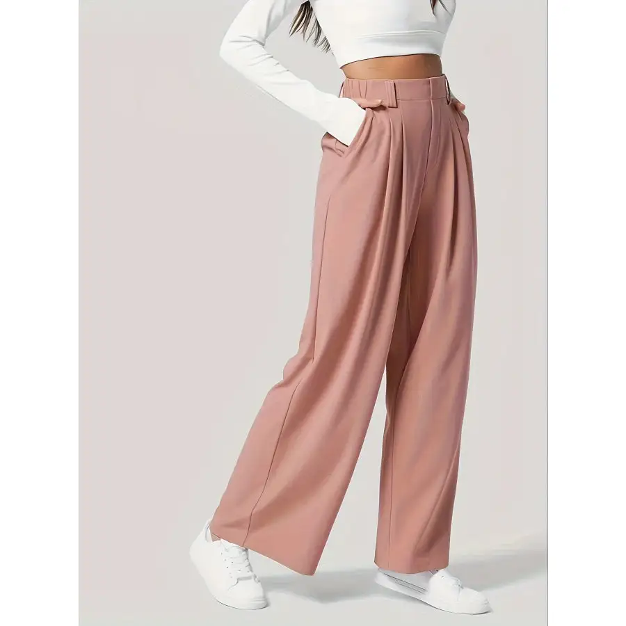 Relaxed Wide Leg Pants with Pockets