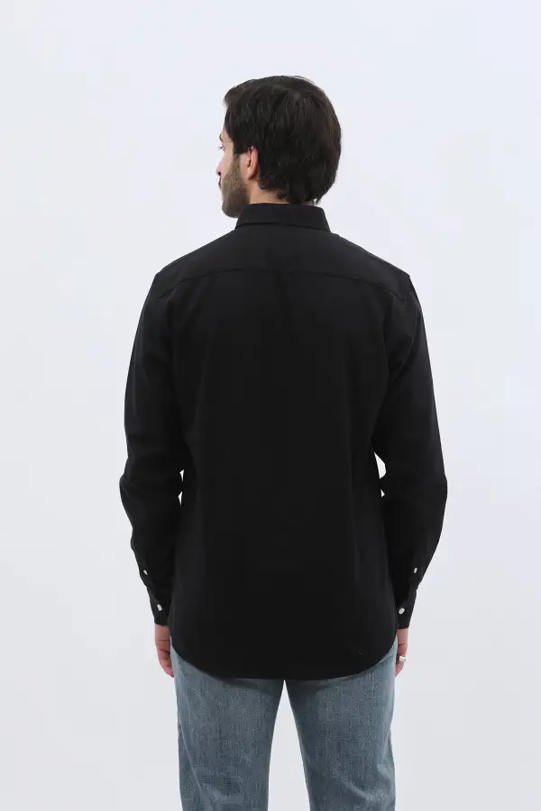 Active Long Sleeve Cotton Basket Weave Men's Button Down Shirt