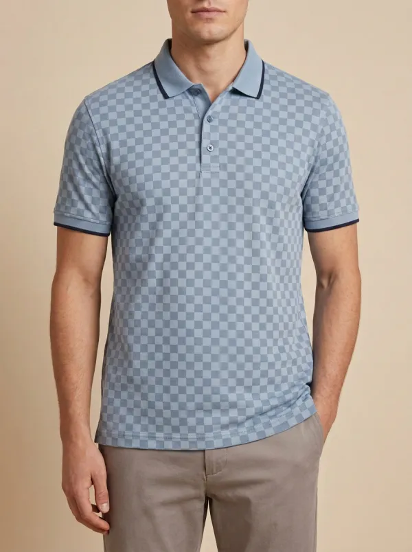 Classic Checkered Men's Polo Shirt