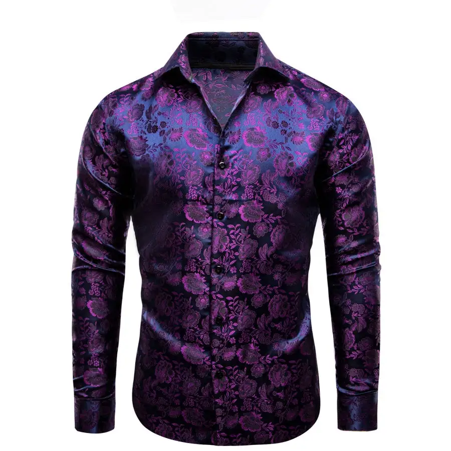 Floral Long Sleeve Formal Dress Shirt