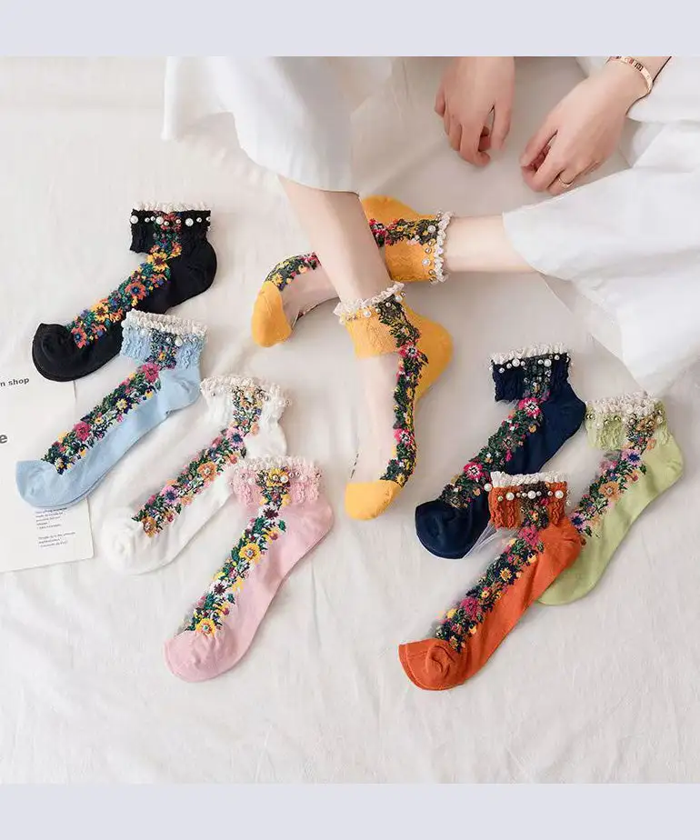 Japanese Korean Pearl Socks