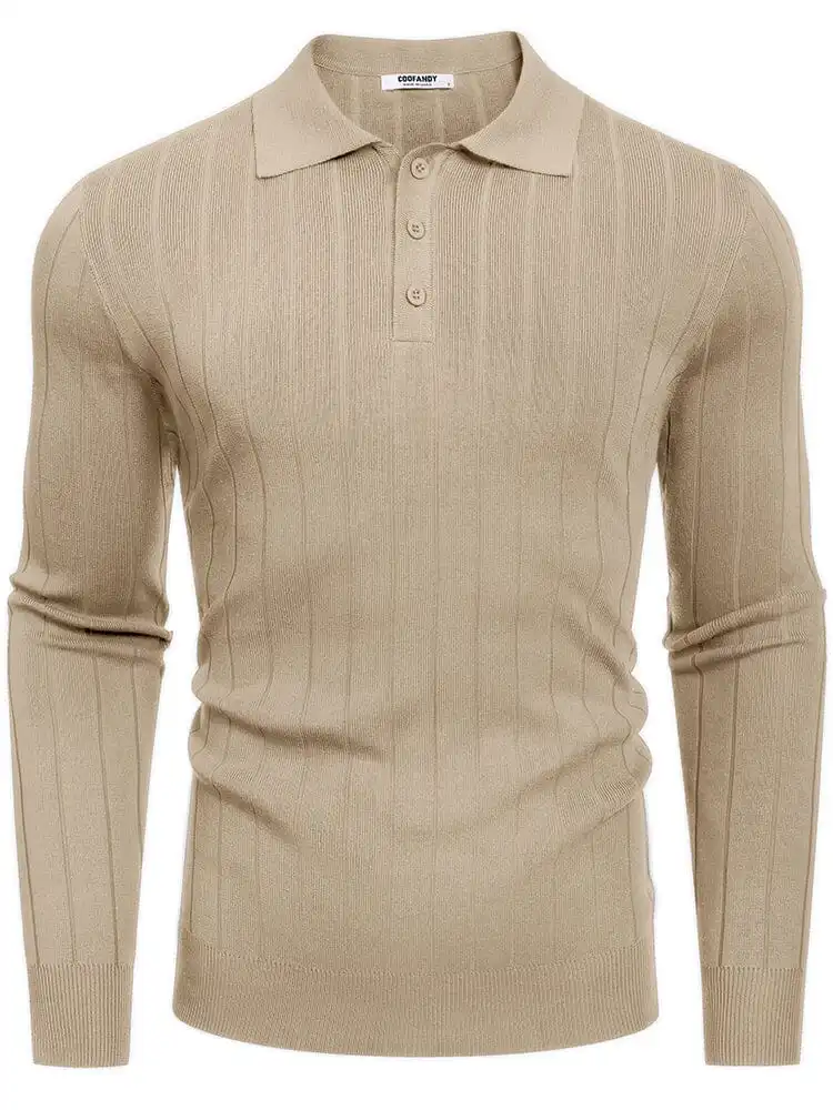 Casual Knit Polo Sweater Hoodie