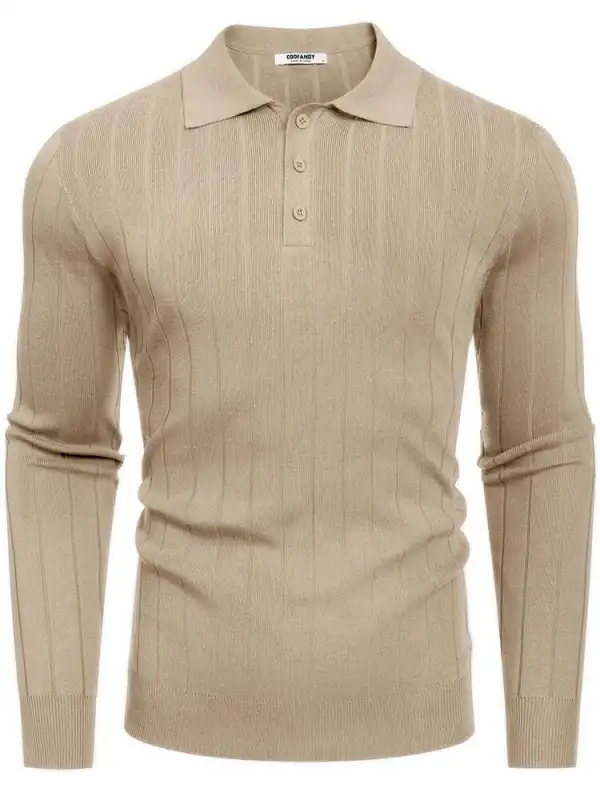 Casual Knit Polo Sweater Hoodie