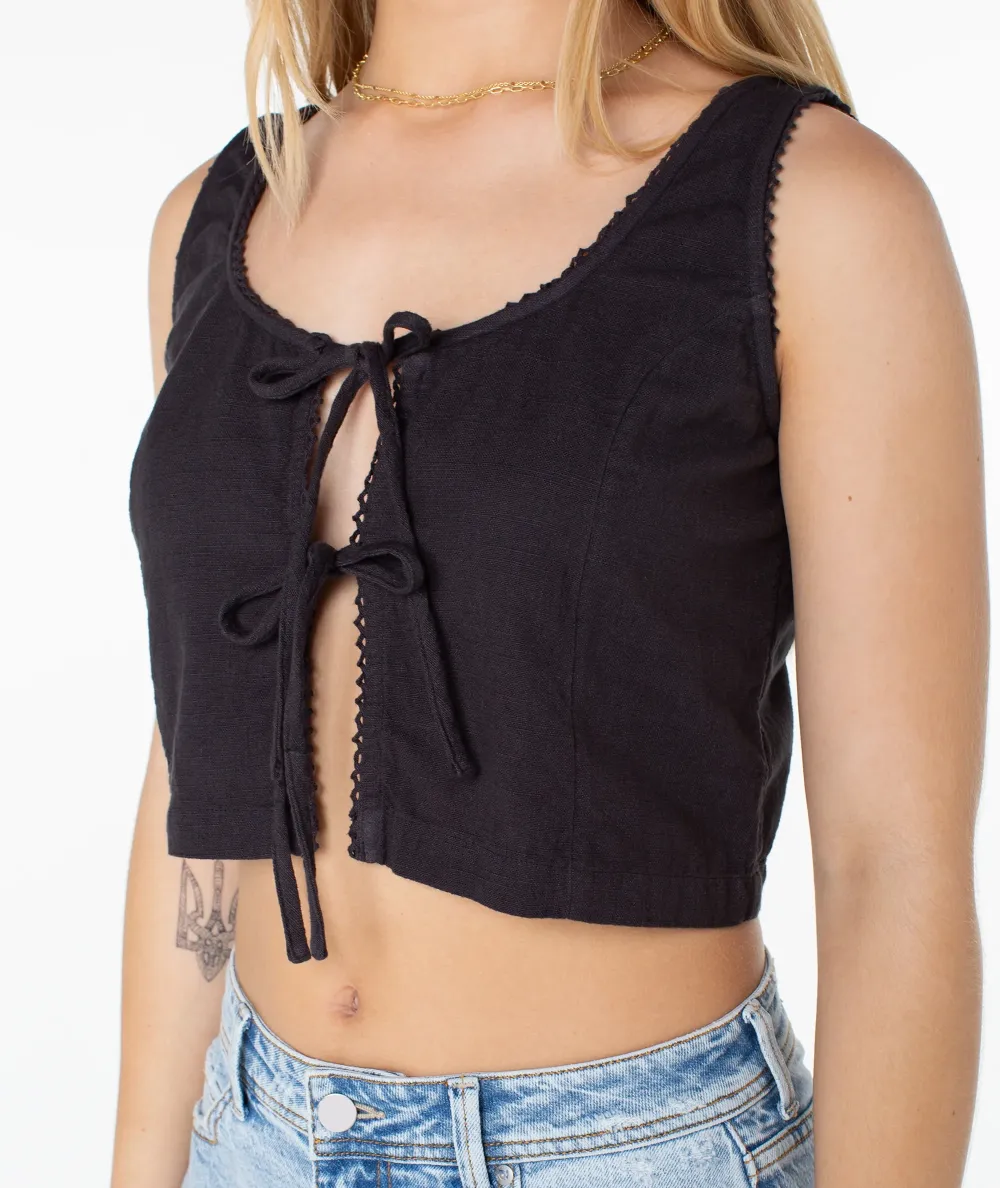 Open-Front Bow Tie Vest