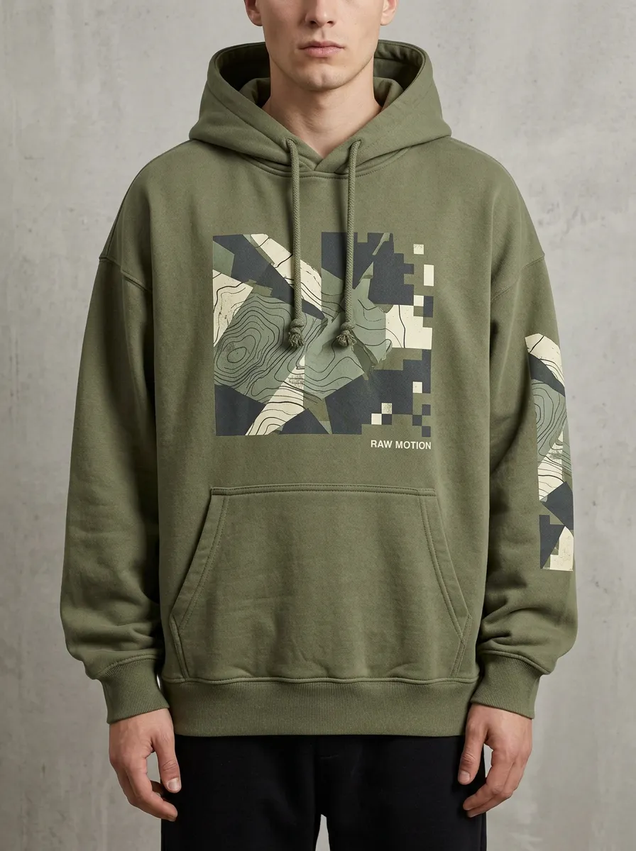 Topographic Camo Men's Graphic Hoodie
