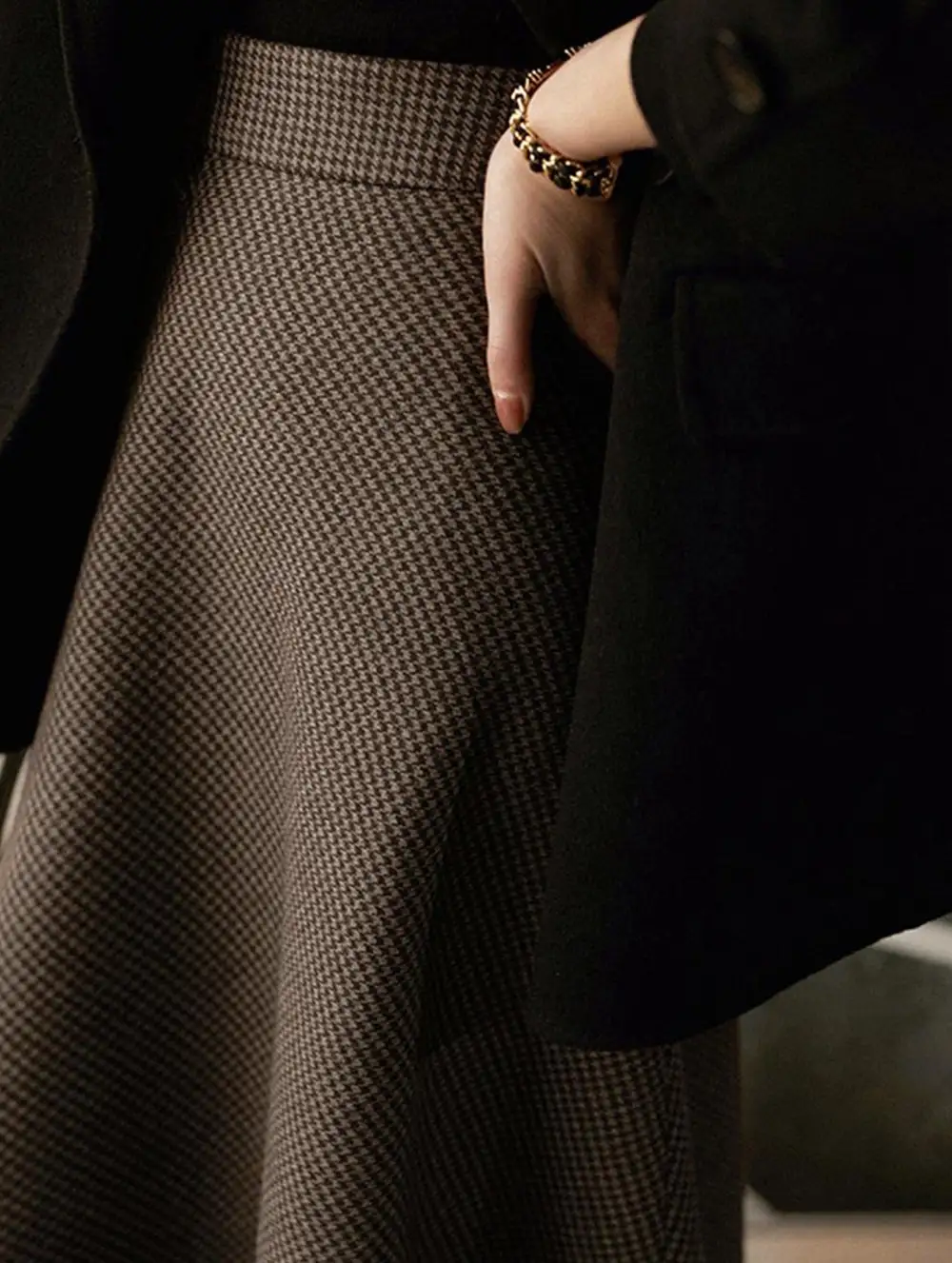 A-Line High Waist Midi Skirt