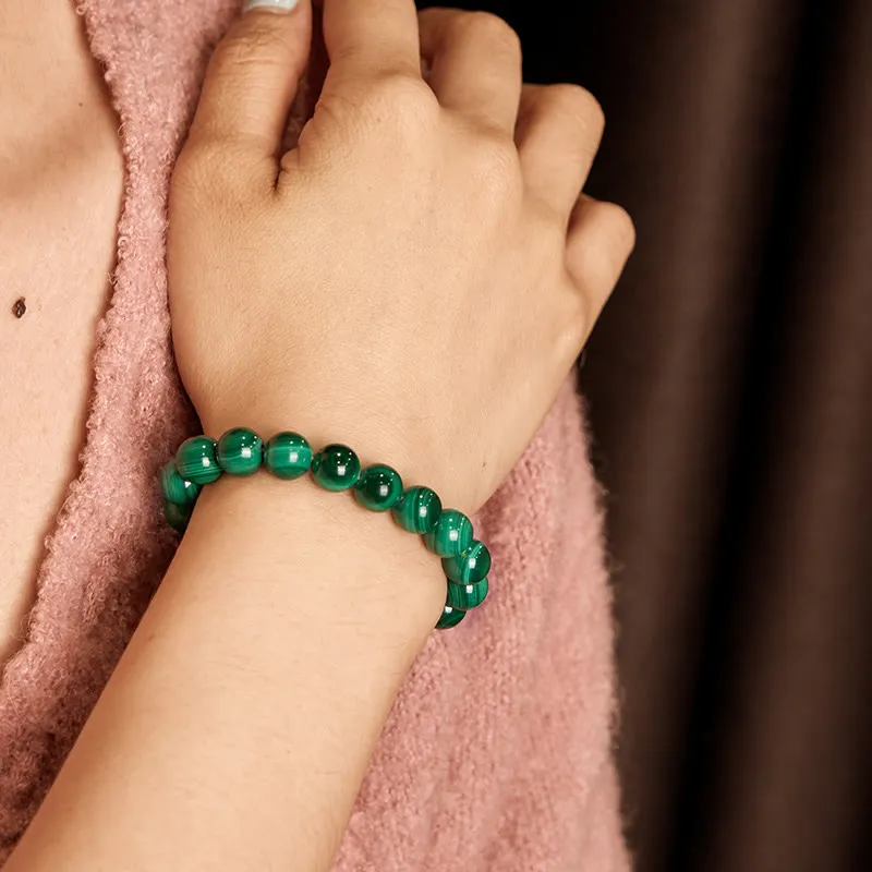 Refined Natural Malachite Mala Bracelet