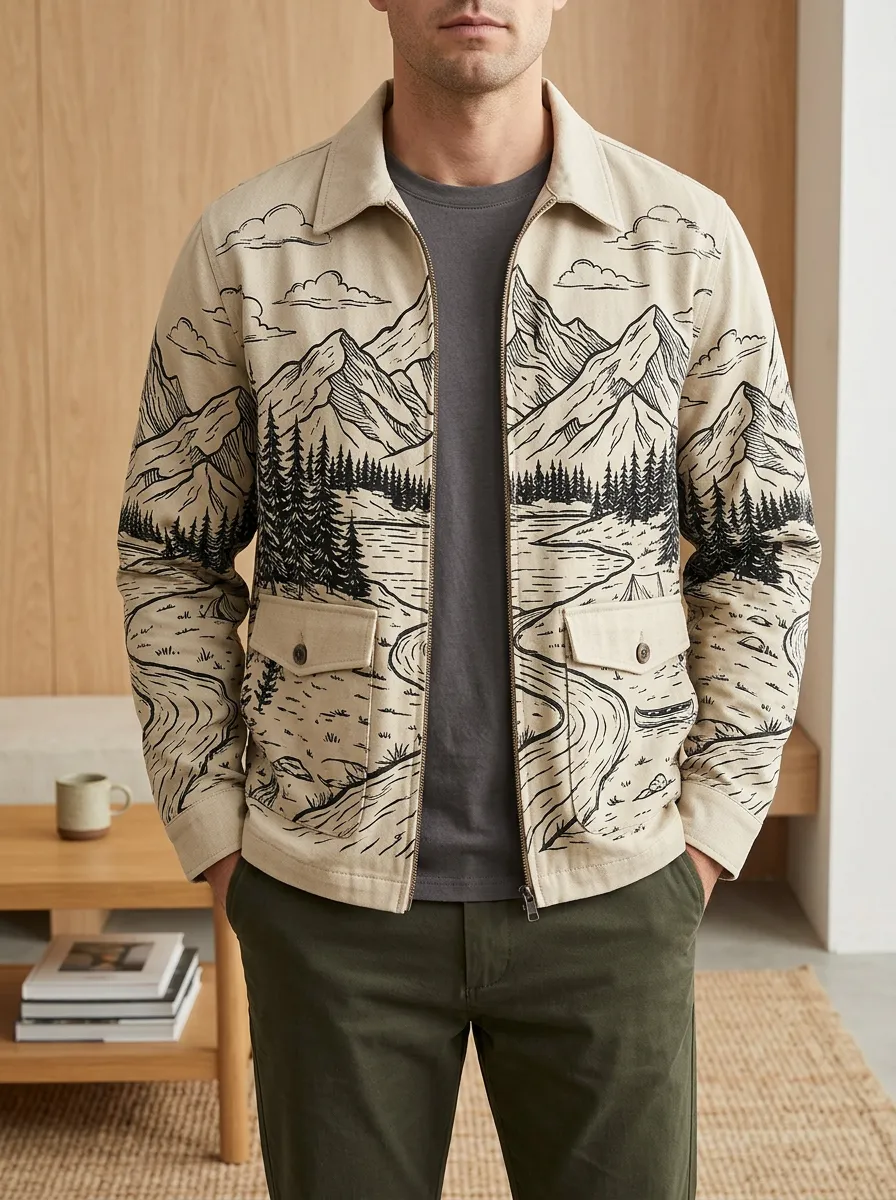 Men's Outdoor Nature Mountain Forest Rugged Horizon Jacket