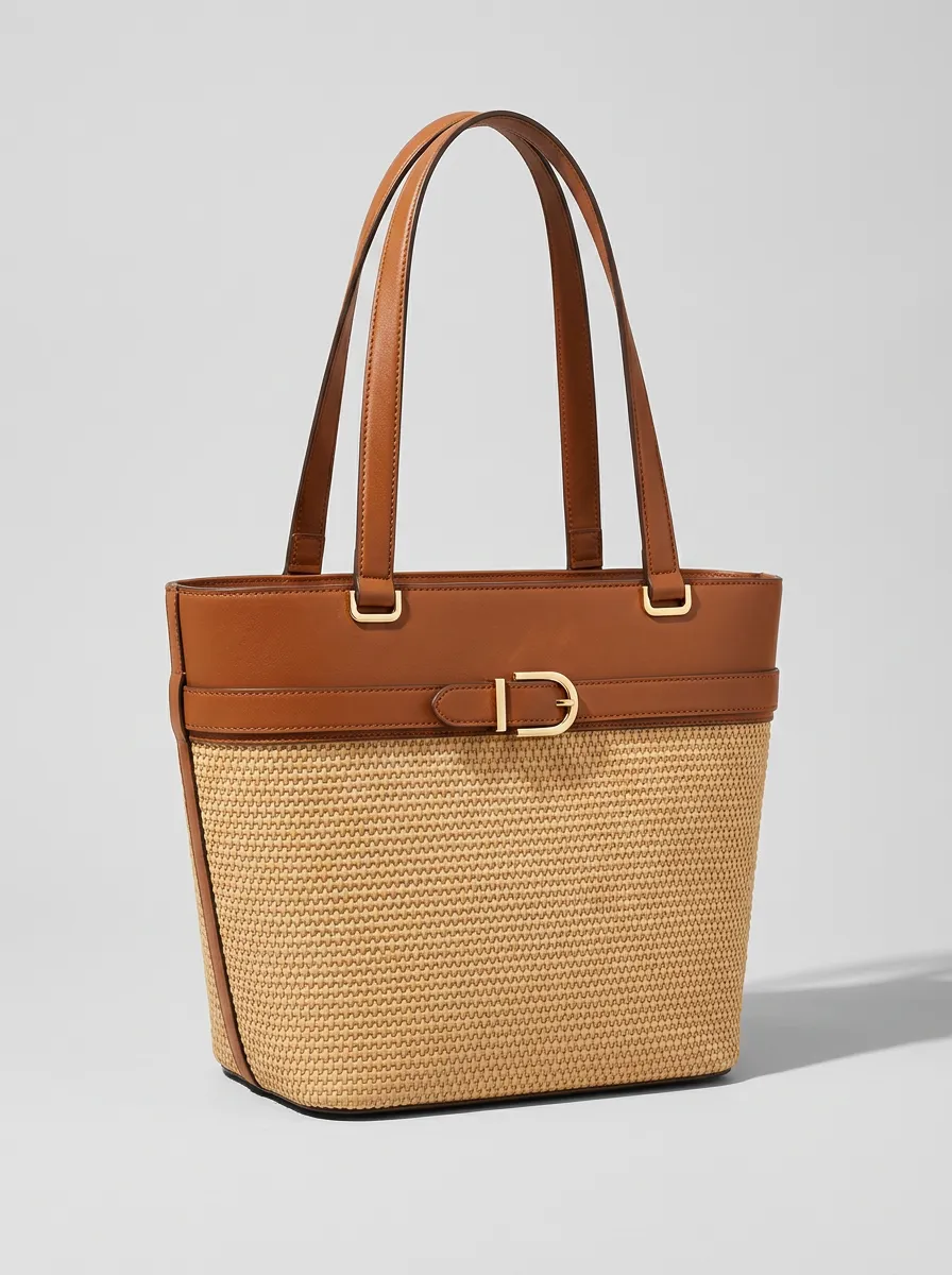Woven Buckle Women's Tote Bag