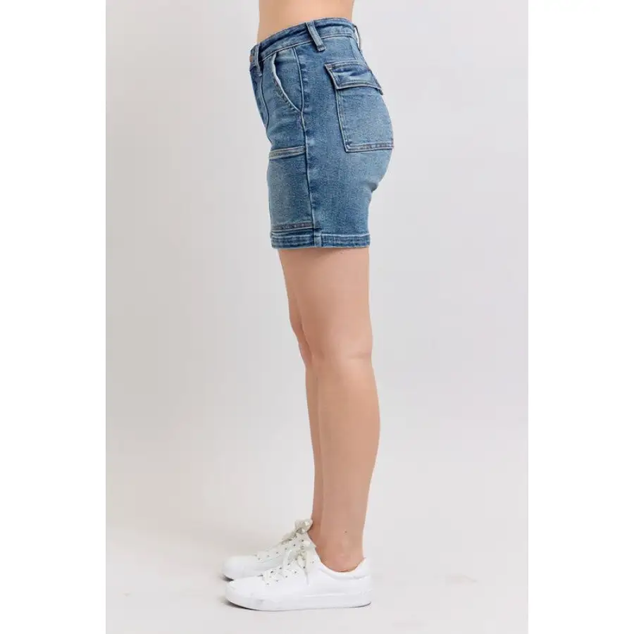 Full Size High Rise Denim Shorts Plus Size