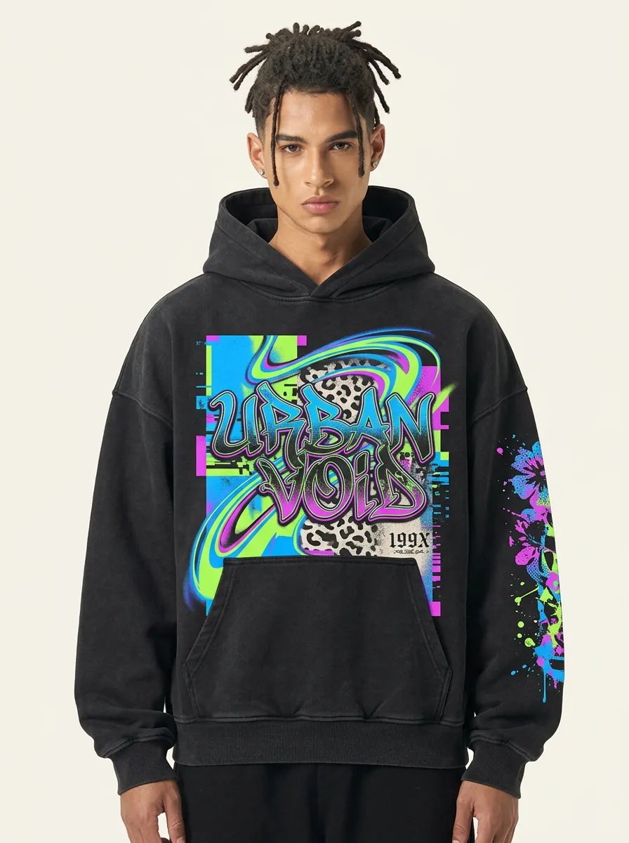 Unisex Statement Streetwear Graffiti Leopard Hoodie