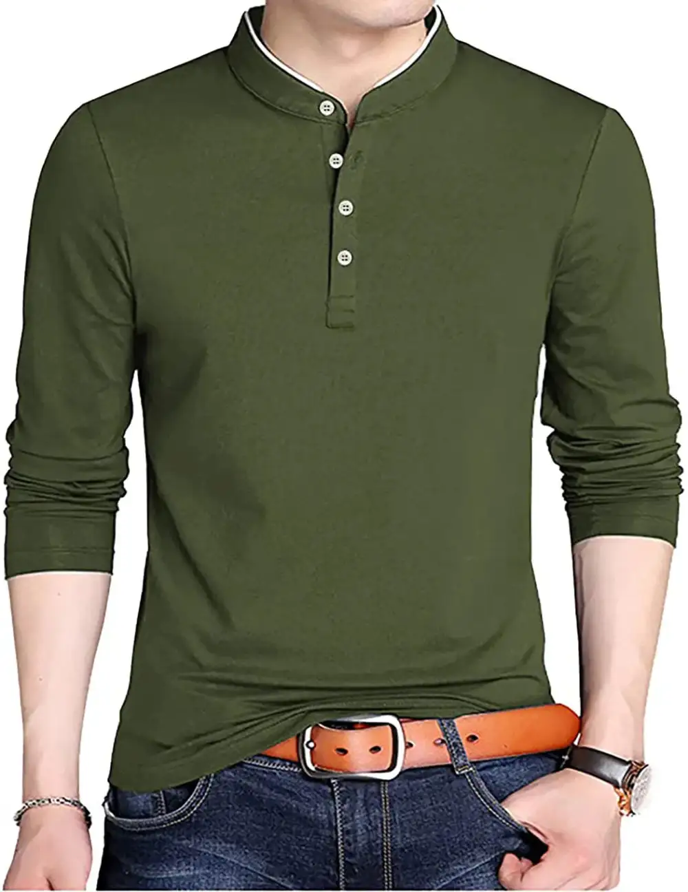 Refined Mandarin Collar Grandad Collar Polo Collar Polo Shirt