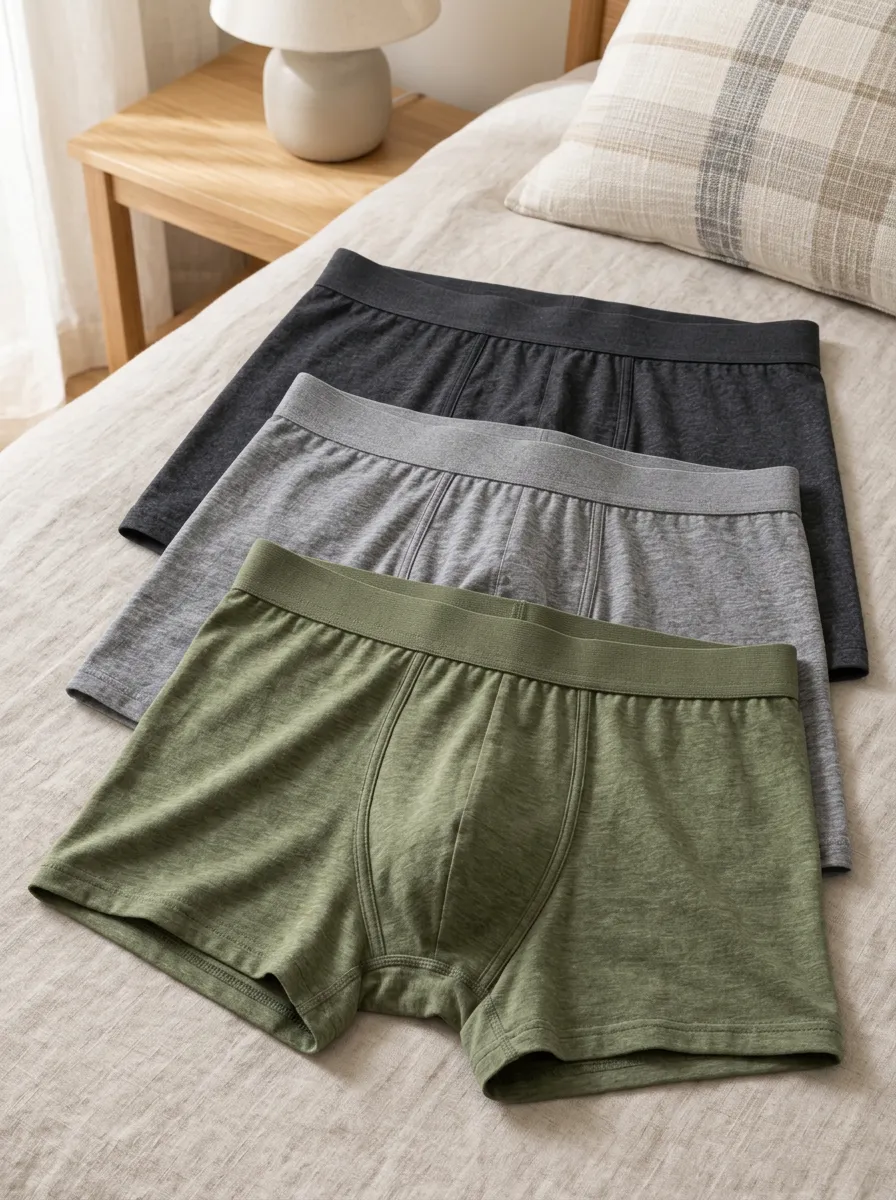 Men's Solid Color Cotton Blend Boxer Briefs 3-Pack