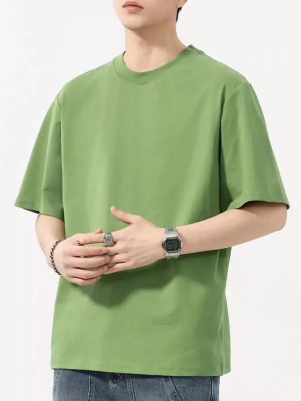 Minimal Round Neck Short Sleeve T-Shirt