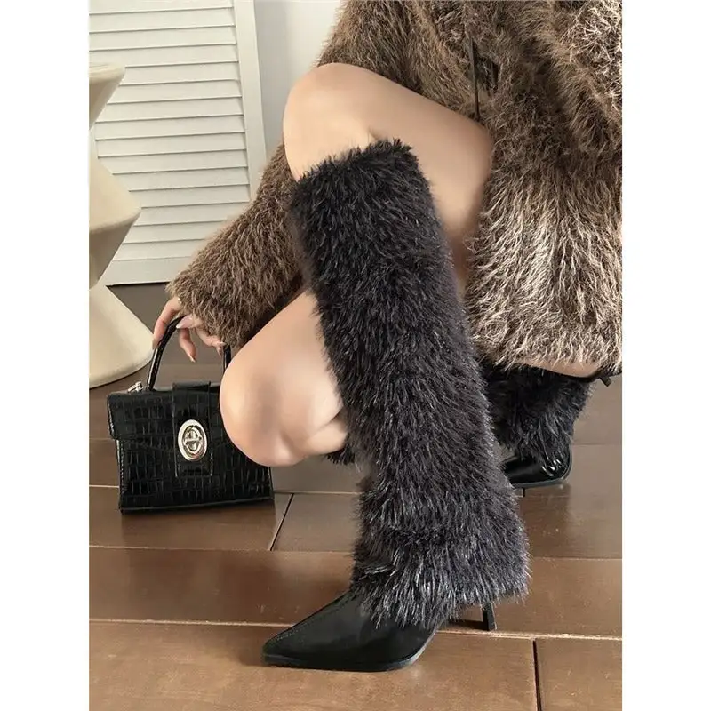 Faux Fur Boot Cuffs Socks