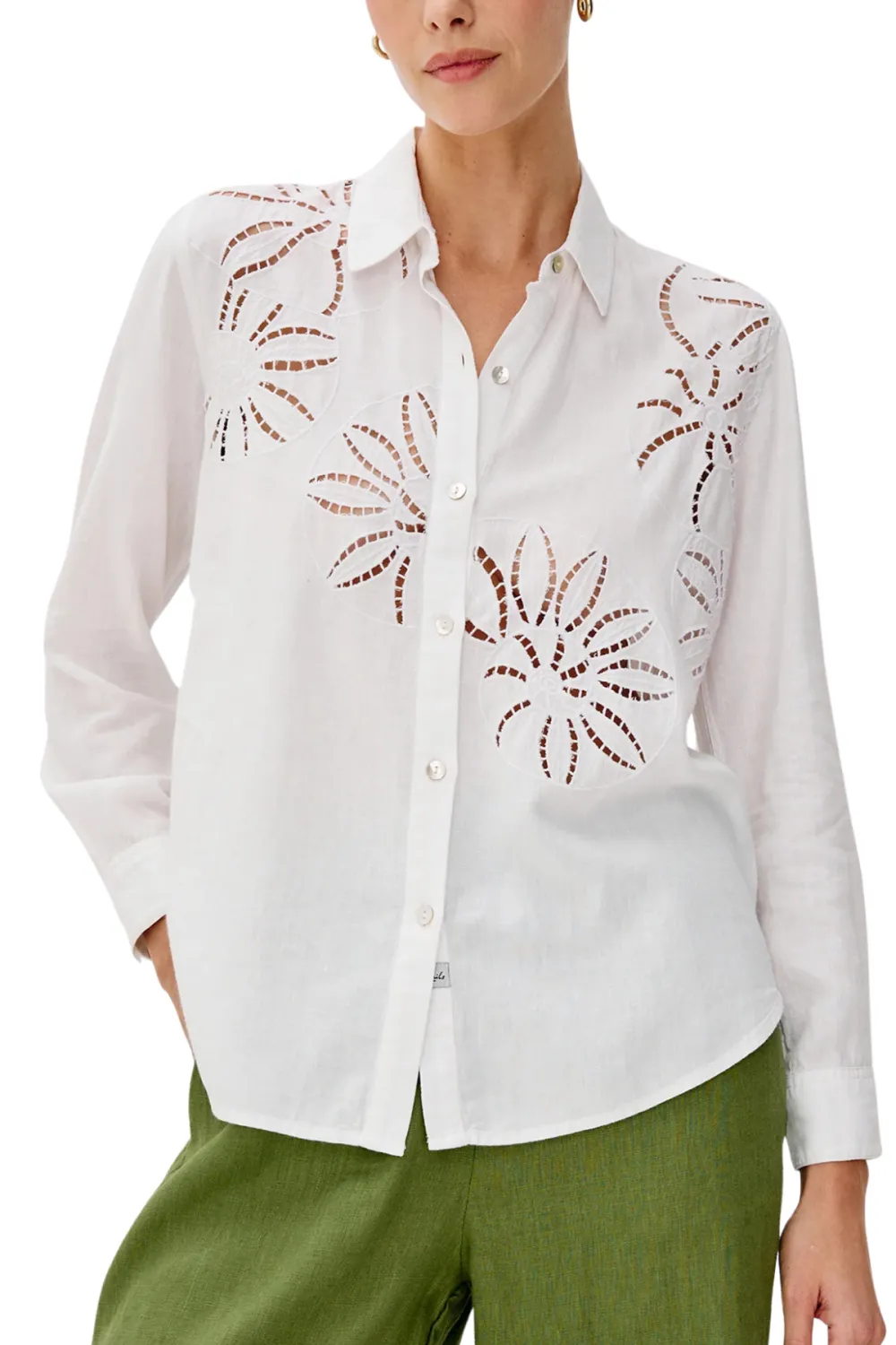 Eyelet Linen Rails Shirt