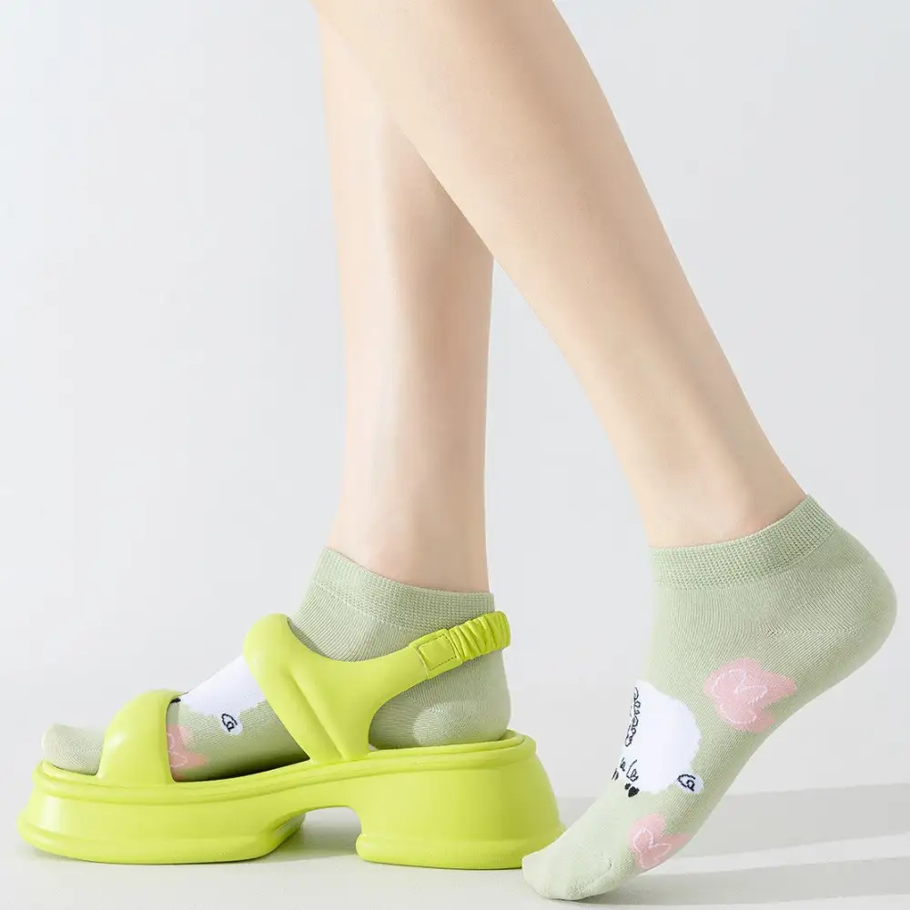 Playful Cartoon Animal Ankle Socks