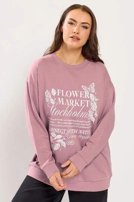 Pink 'Stockholm' Butterfly Embellished Sweatshirt