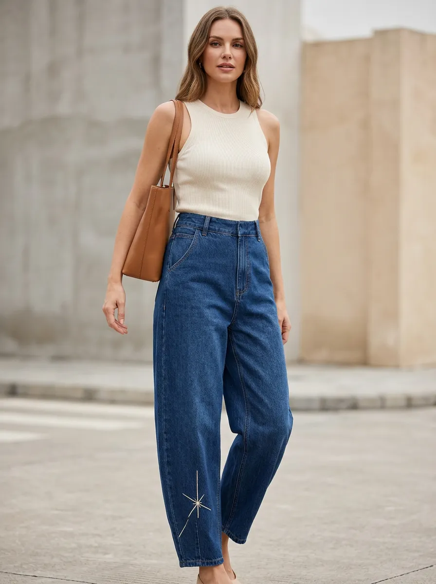 Women's Wide Leg Casual Denim Jeans