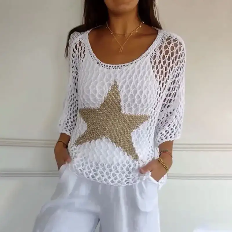 Mesh Metal Detail Sweater