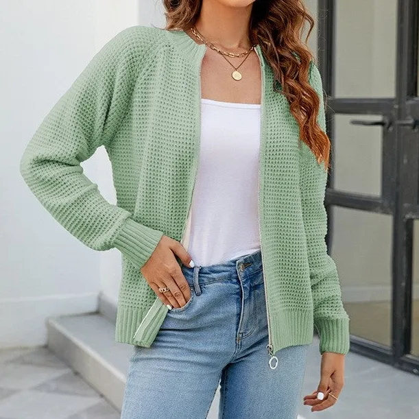 Women's Knit Zip-Up Cardigan