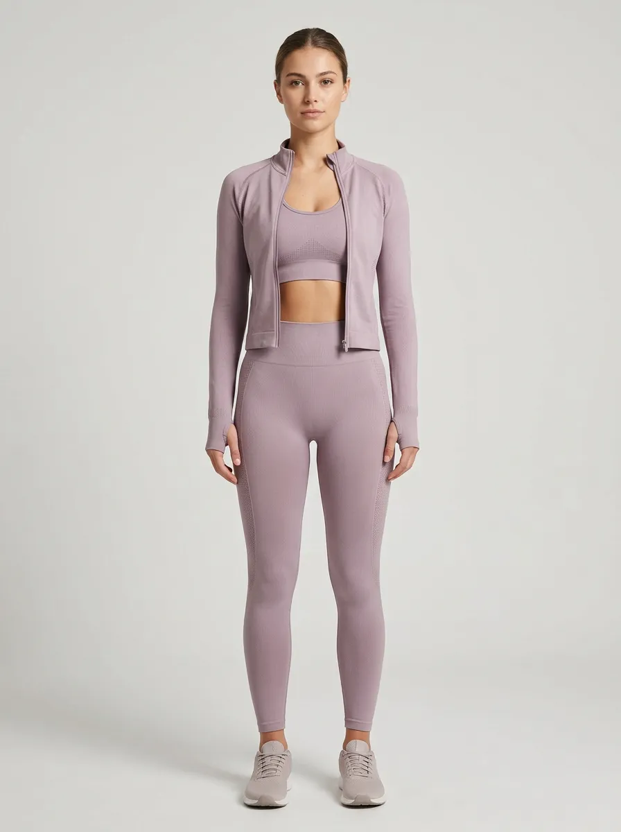 Utility Seamless Design Silhouette Women's Three Piece Activewear Set