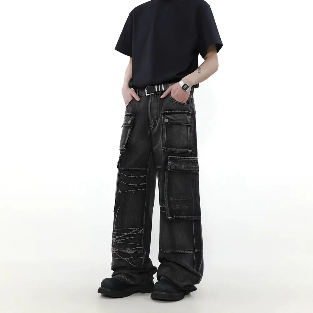 Cargo-Pocket Denim Jeans