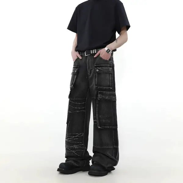Cargo-Pocket Denim Jeans