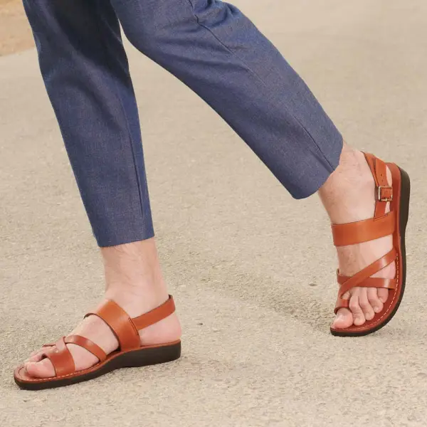 Everyday Leather Ankle Strap Flat Sandals
