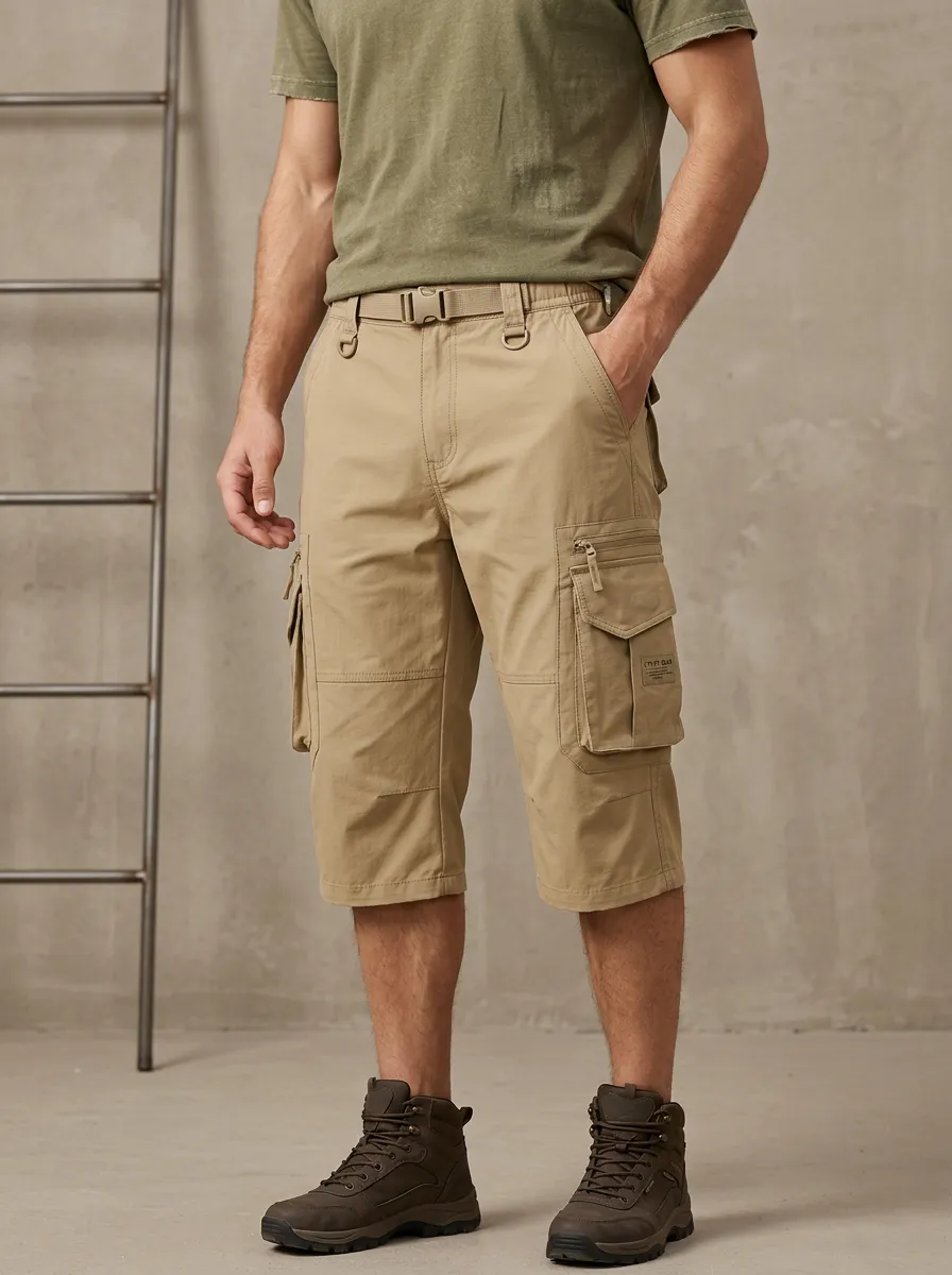 Men's Trail Utility Outdoor Tactical Multi-Pocket Cargo Shorts