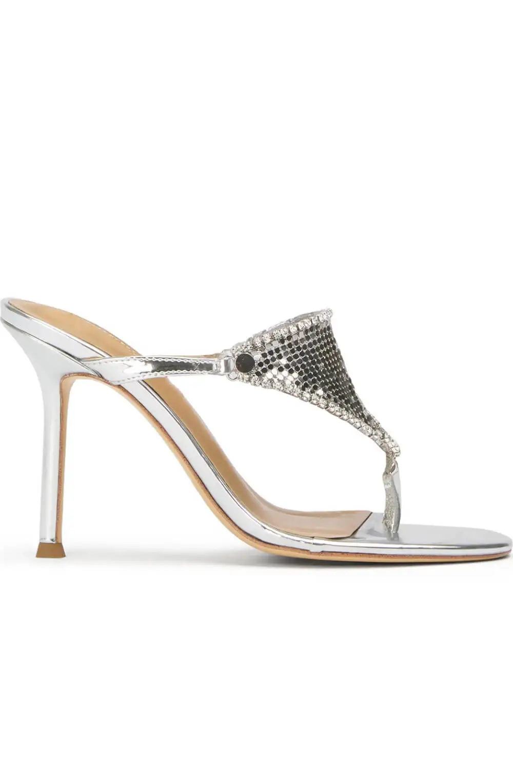 Crystal Embellished Toe Thong Stiletto
