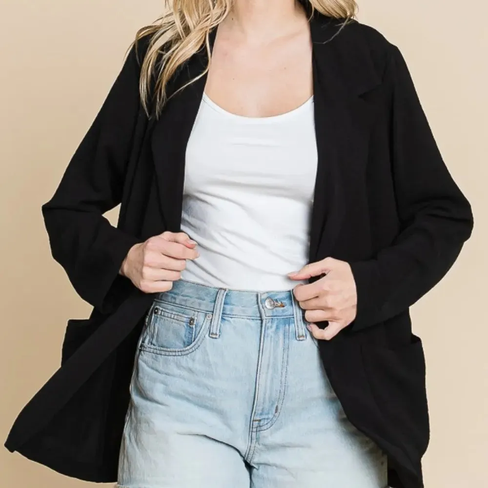 Long Sleeve Pocket Detail Tailored Blazer
