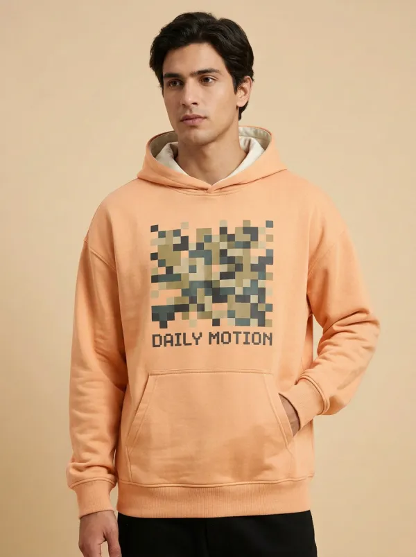 Men's Pixel Art Daily Motion Camo Print Hoodie