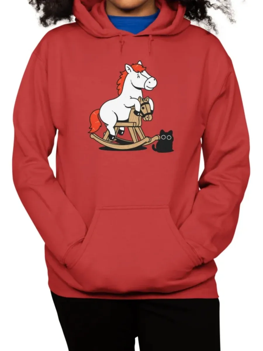 Horse on Rocking Horse Printed Hoodie