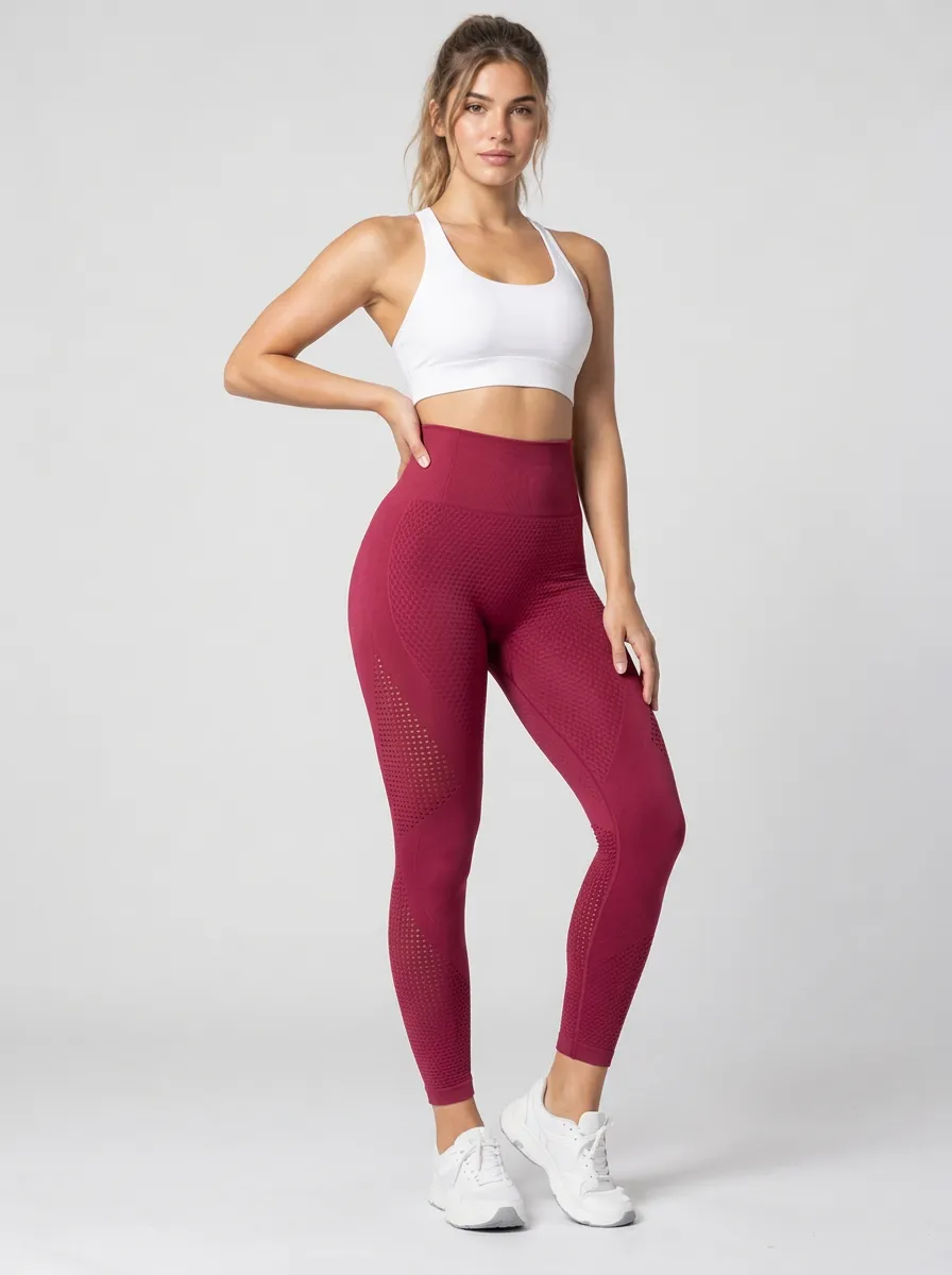 Women's Mesh Detail High Waist Seamless Fitness Leggings