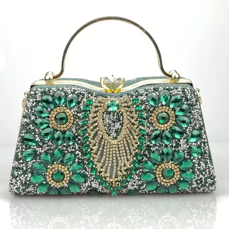 Royal Blue Crystal Evening Statement Clutch