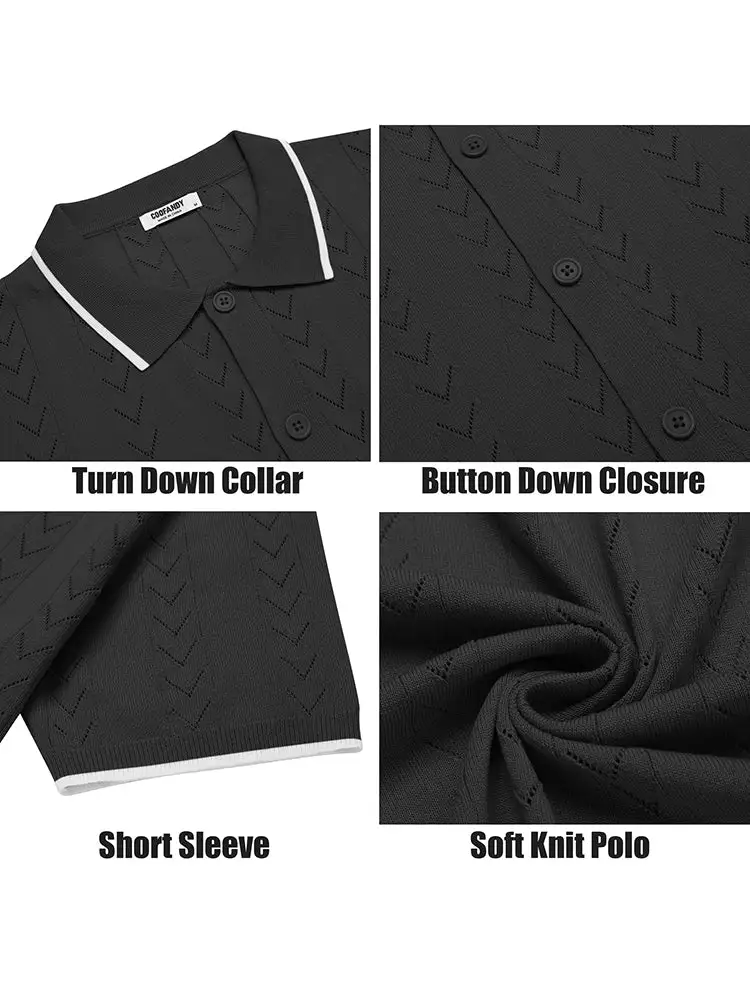 Casual Textured Vacation Knit Shirt
