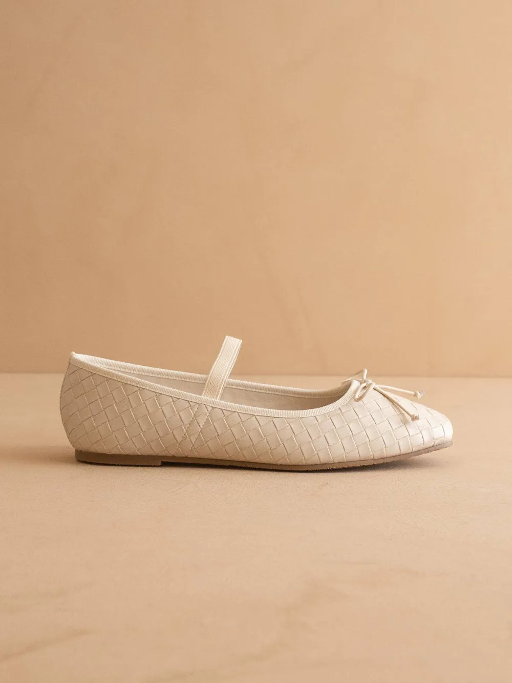 Woven Polished Ballet Flats