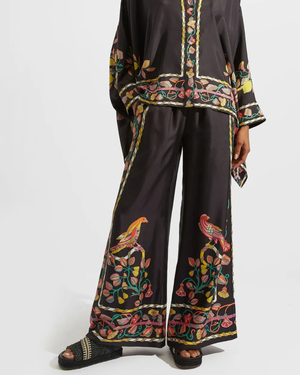 Baroque Print Twill Blouse Coordinated Set
