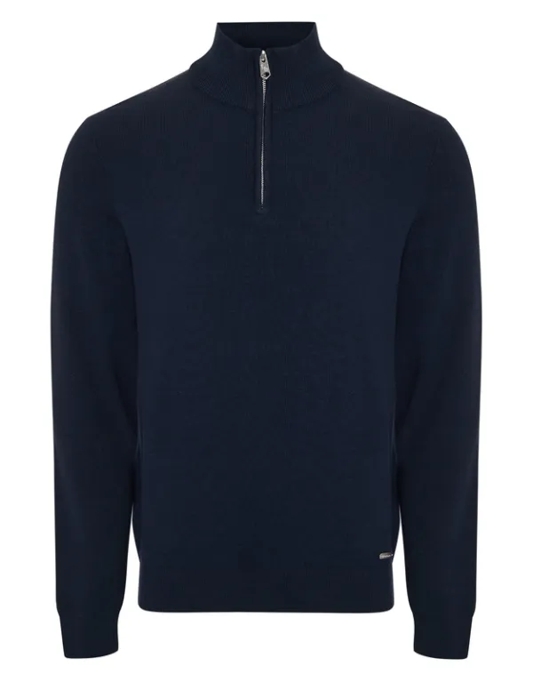 Navy Knit Quarter-Zip Sweater