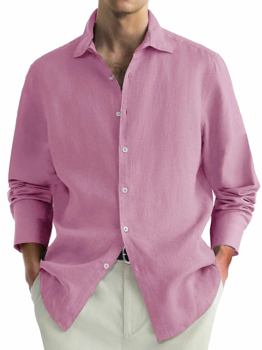 Workwear Long Sleeve Camp Collar Shirt