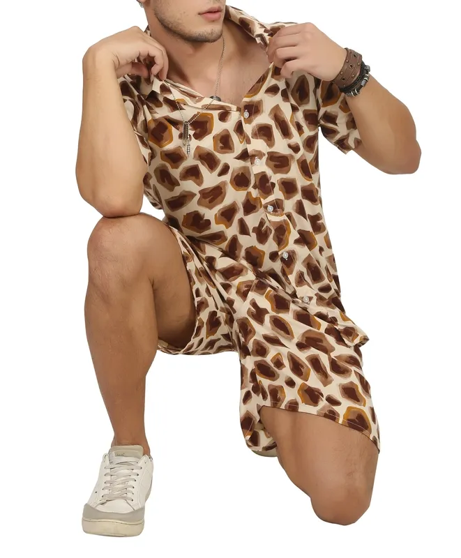 Brown Printed Matching Set