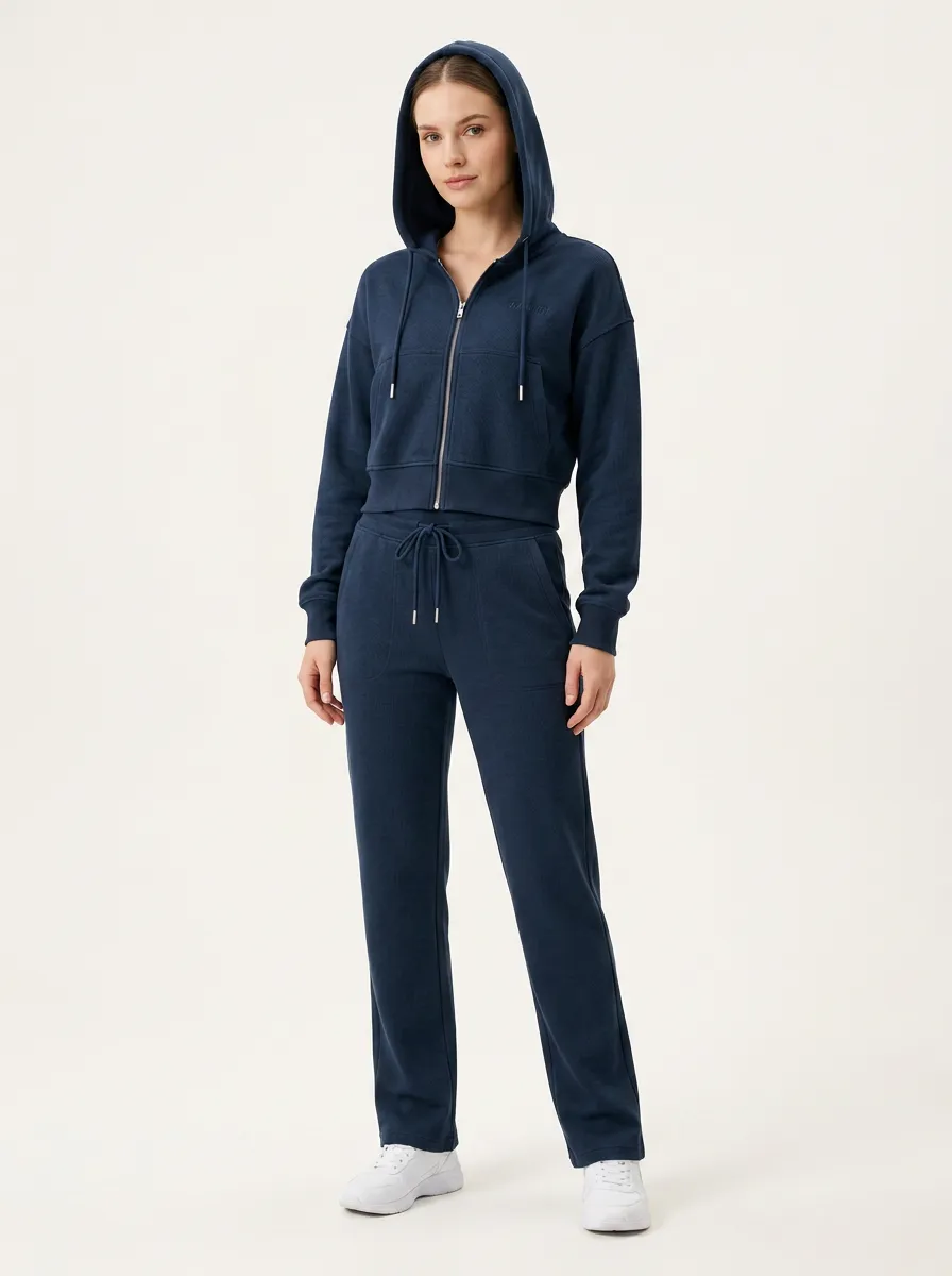 Women's Navy Zip-Up Hoodie and Track Pant Set