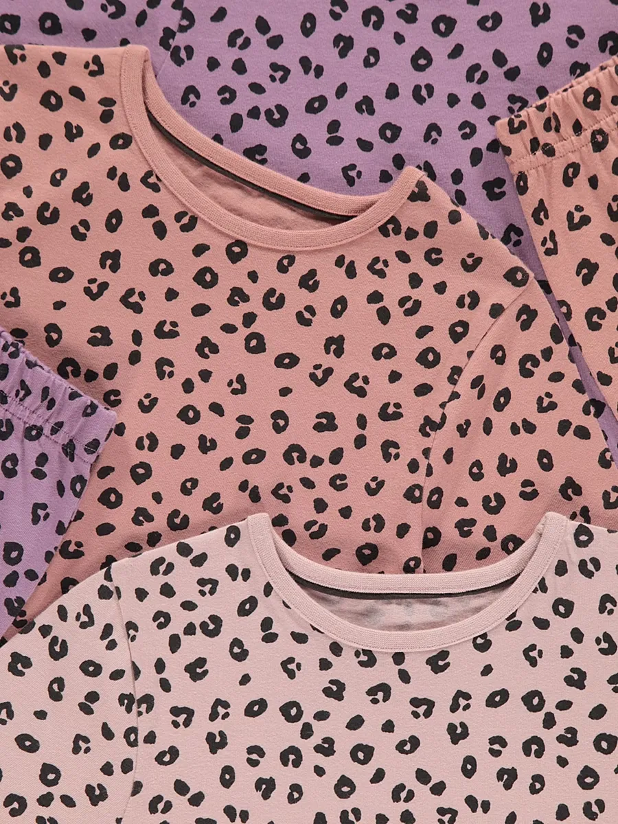 Leopard Print Pyjamas 3 Pack