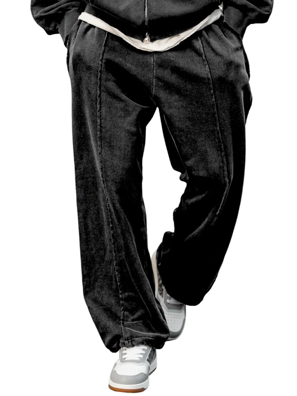 Garment Washed Relaxed Trousers