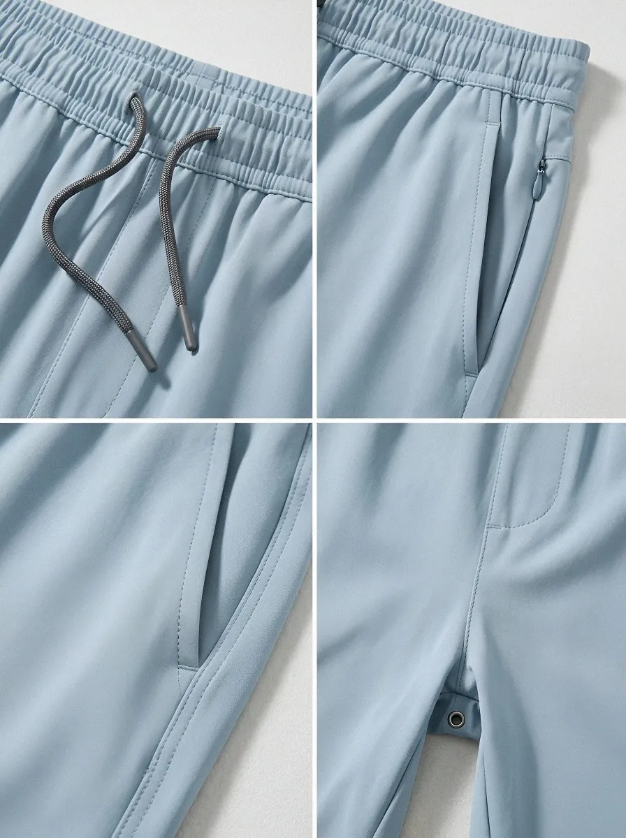 Clean-Line Ice-Silk Stretch Drawstring Shorts