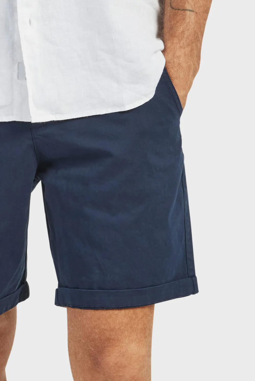 Charcoal Cotton Tailored Shorts