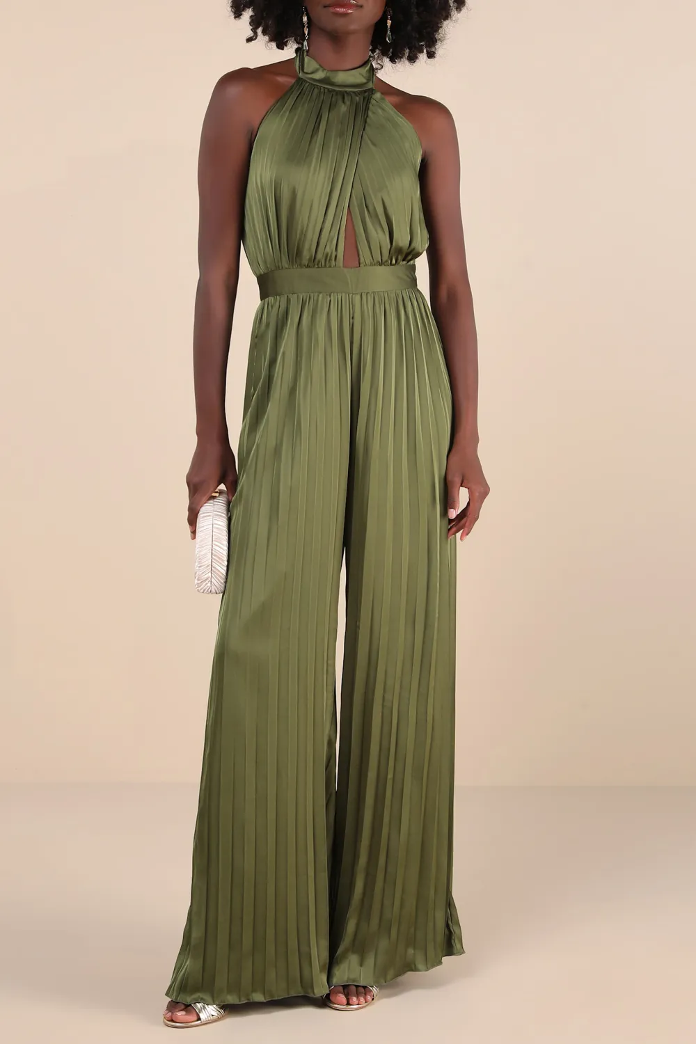Daily Pleated Halter Jumpsuit