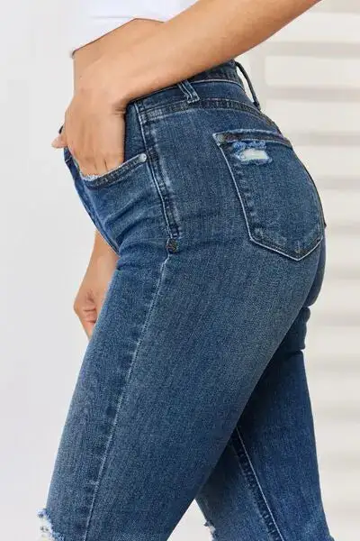 Stretch Distressed Denim Jeans