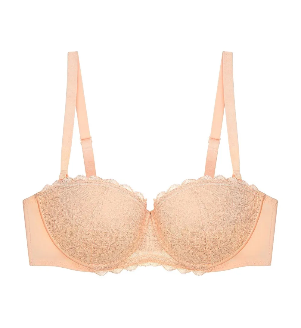 Women's Wired Padded Detachable-Pad Lace Bra